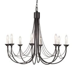 Elstead Carisbrooke 8 Light Chandelier - Black