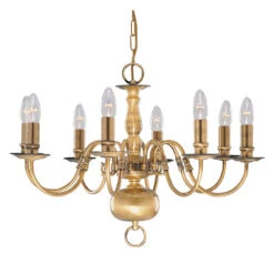 Searchlight Flemish 8 Light Chandelier - Antique Brass
