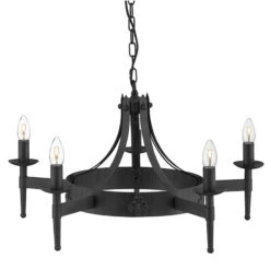 Searchlight Cartwheel 5 Light Chandelier - Black