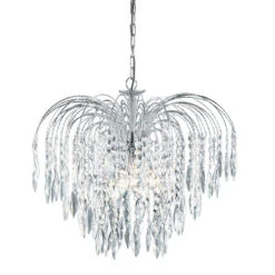 Searchlight Waterfall 5 Light Chandelier - Chrome