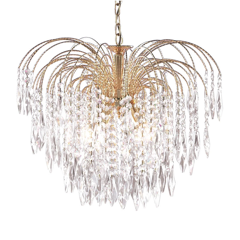 Searchlight Waterfall Large Chandelier - Gold