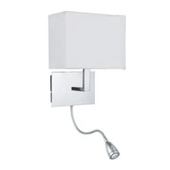 Searchlight Arosa Wall Light With LED Reading Light - Polished Chrome