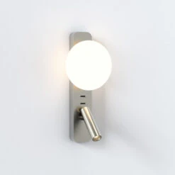 Astro Zeppo Wall Light With LED Reading Light - Matt Nickel