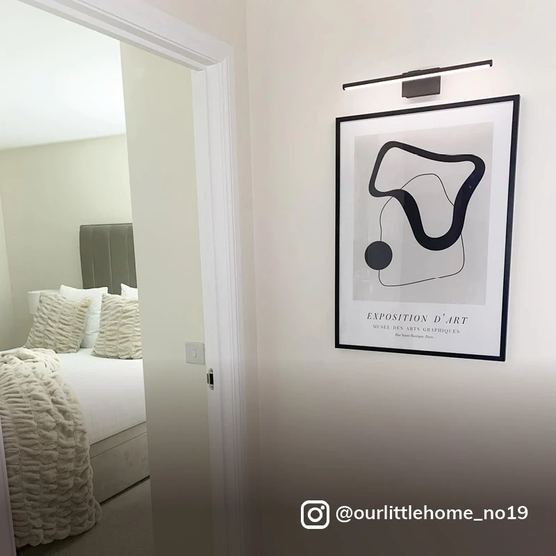 Slimline Large Battery Operated LED Picture Light With Remote Control - Matt Black - Image 3