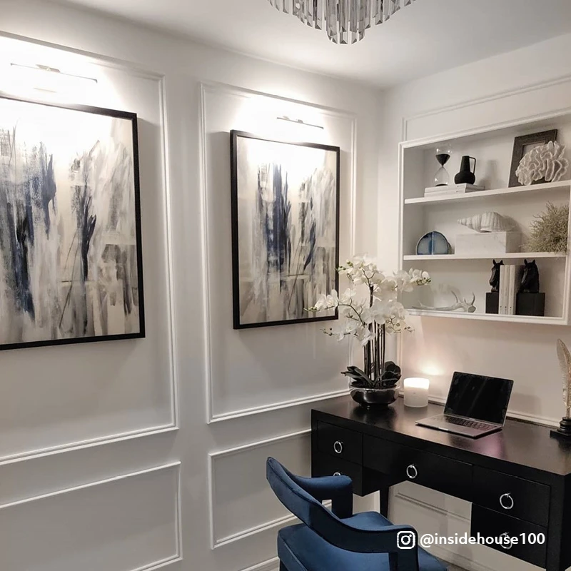 Slimline Small Battery Operated LED Picture Light - Satin Nickel - Image 6