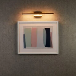 Slimline Large Battery Operated LED Picture Light - Matt Gold