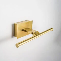 Slimline Medium Battery Operated LED Picture Light With Remote Control - Matt Gold