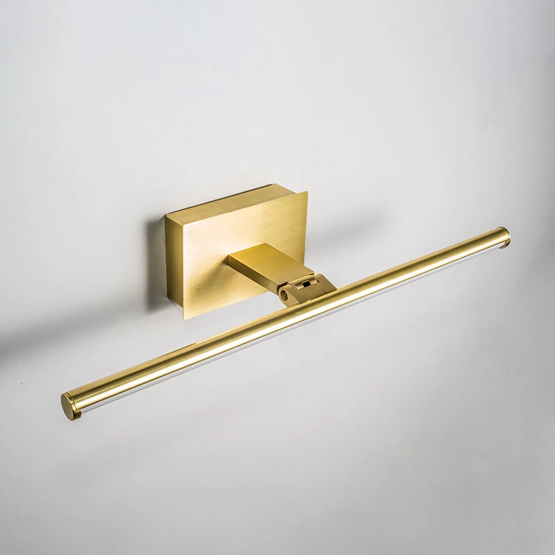 Slimline Large Battery Operated LED Picture Light With Remote Control - Matt Gold