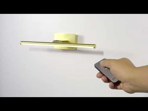 Slimline Large Battery Operated LED Picture Light With Remote Control - Matt Gold - Image 4