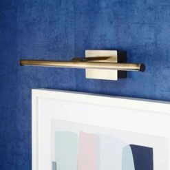 Slimline Large Battery Operated LED Picture Light - Antique Brass