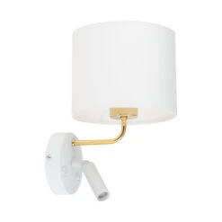 Edit Richi Wall Light With LED Reading Light - White & Gold