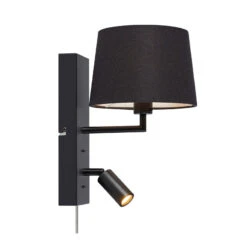 Como Wall Light With LED Reading Light - Black
