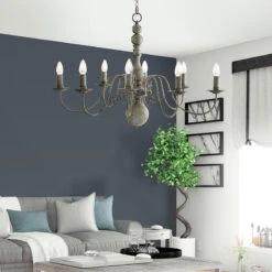 Searchlight Greythorne 8 Light Chandelier - Grey