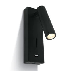Task LED Reading Light With USB Charging Port - Black