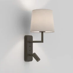 Astro Side By Side Wall Light With LED Reading Light - Bronze
