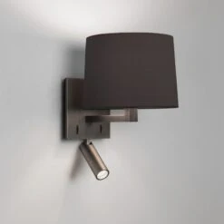 Astro Azumi Wall Light With LED Reading Light - Bronze