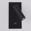 Edit Adjustable Recessed LED Reading Light With USB Charging Socket - Matt Black