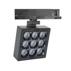 Three Circuit 40W Cool White LED Track Light Marlin -Black