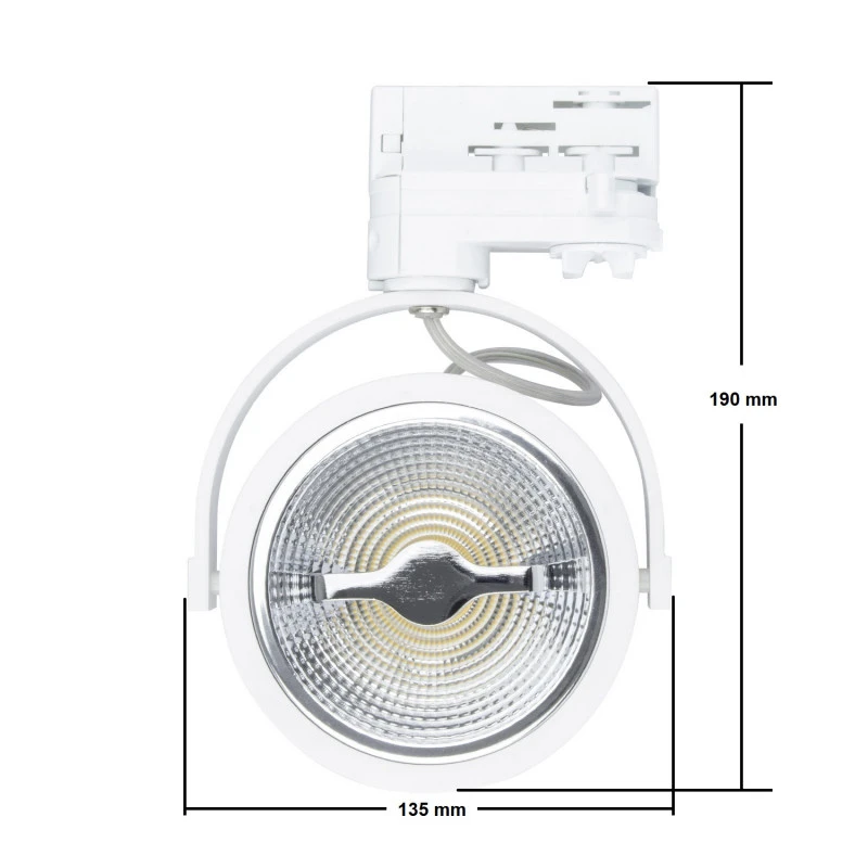Three Circuit Cree 15W Daylight Dimmable LED Track Light - White - Image 7